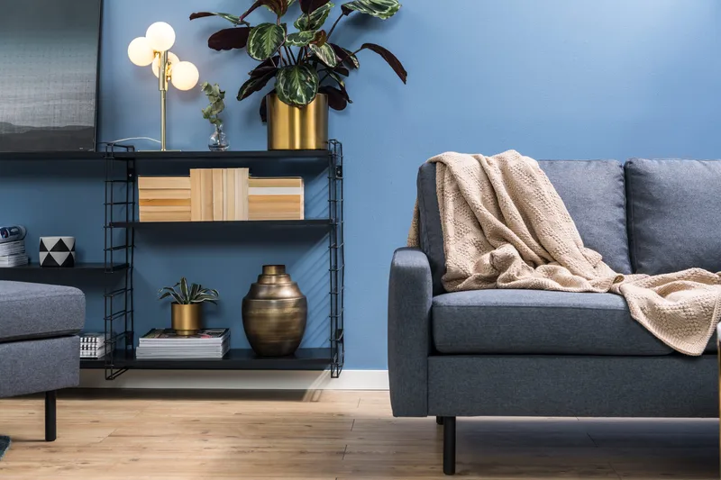 Peppe 4-seters Høyrevendt L-formet Sjeselongsofa i Stoff - Mørk grå - Møbler - Sofaer - Sofa med sjeselong