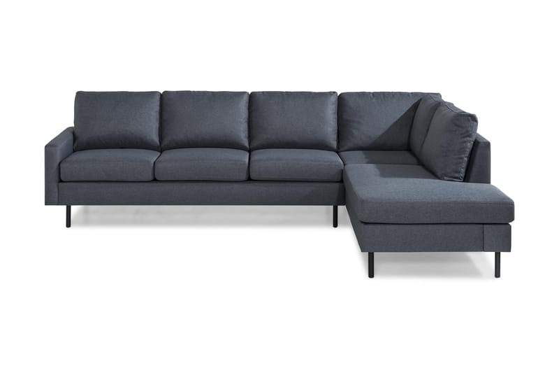 Peppe 4-seters Høyrevendt L-formet Sjeselongsofa i Stoff - Mørk grå - Møbler - Sofaer - Sofa med sjeselong