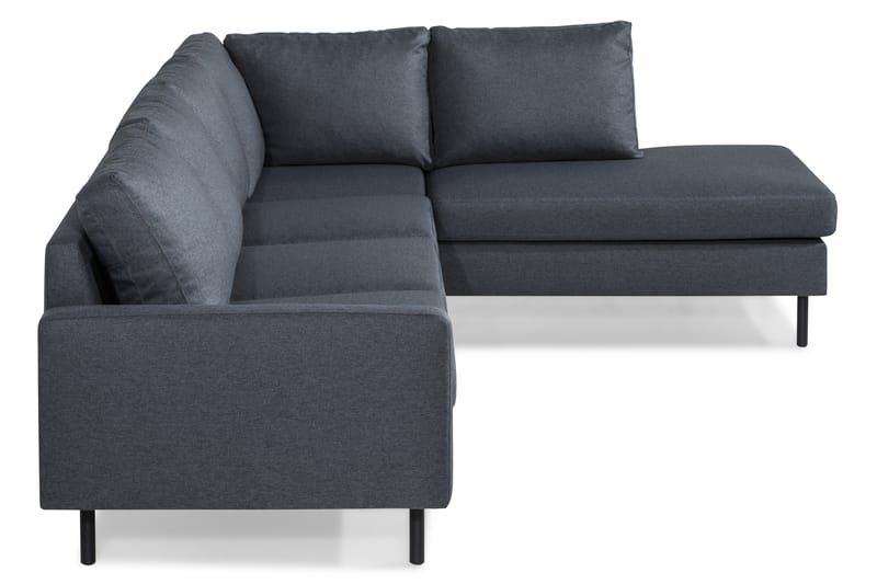 Peppe 4-seters Høyrevendt L-formet Sjeselongsofa i Stoff - Mørk grå - Møbler - Sofaer - Sofa med sjeselong