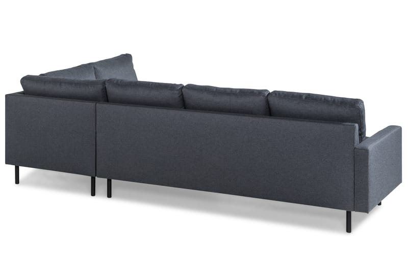 Peppe 4-seters Høyrevendt L-formet Sjeselongsofa i Stoff - Mørk grå - Møbler - Sofaer - Sofa med sjeselong