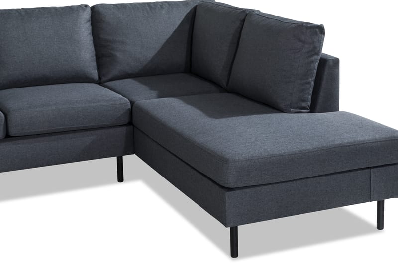 Peppe 4-seters Høyrevendt L-formet Sjeselongsofa i Stoff - Mørk grå - Møbler - Sofaer - Sofa med sjeselong