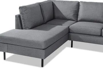 Peppe 4-seters Venstrevendt L-formet Sjeselongsofa i Stoff - Lys grå - Møbler - Sofaer - Sofa med sjeselong