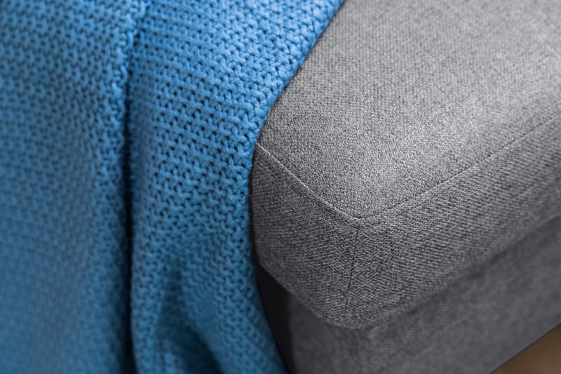 Peppe 4-seters Venstrevendt L-formet Sjeselongsofa i Stoff - Lys grå - Møbler - Sofaer - Sofa med sjeselong