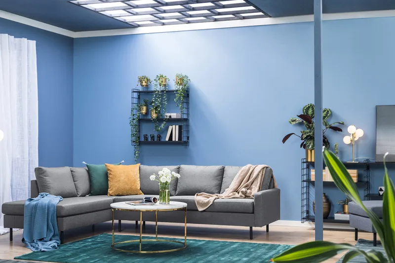 Peppe 4-seters Venstrevendt L-formet Sjeselongsofa i Stoff - Lys grå - Møbler - Sofaer - Sofa med sjeselong