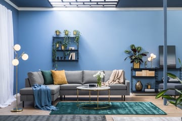 Peppe 4-seters Venstrevendt L-formet Sjeselongsofa i Stoff - Lys grå - Møbler - Sofaer - Sofa med sjeselong