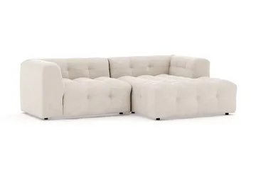 Puffy 3-seters boblete sofa med divan høyre - Beige - Møbler - Sofaer - Sofa med sjeselong