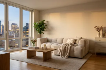 Puffy 3-seters boblete sofa med divan høyre - Beige - Møbler - Sofaer - Sofa med sjeselong
