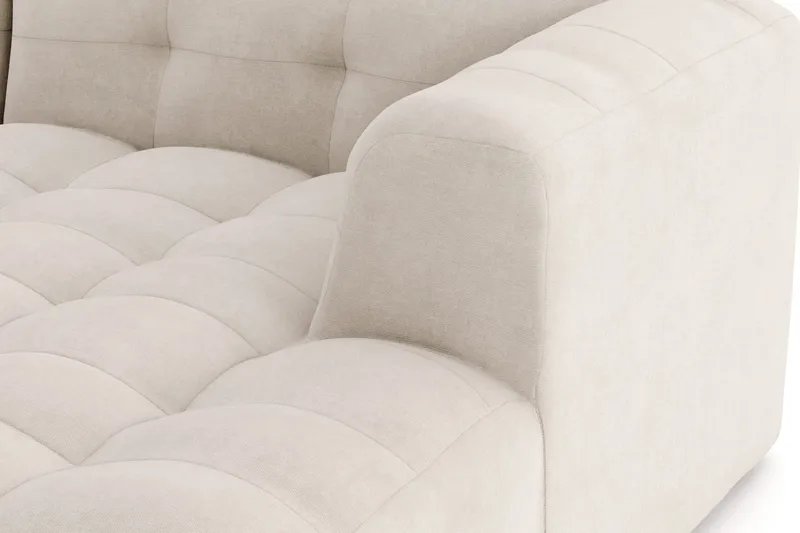 Puffy 3-seters boblete sofa med divan høyre - Beige - Møbler - Sofaer - Sofa med sjeselong