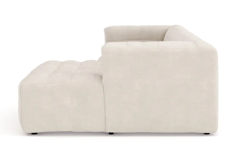 Puffy 3-seters boblete sofa med divan høyre - Beige - Møbler - Sofaer - Sofa med sjeselong