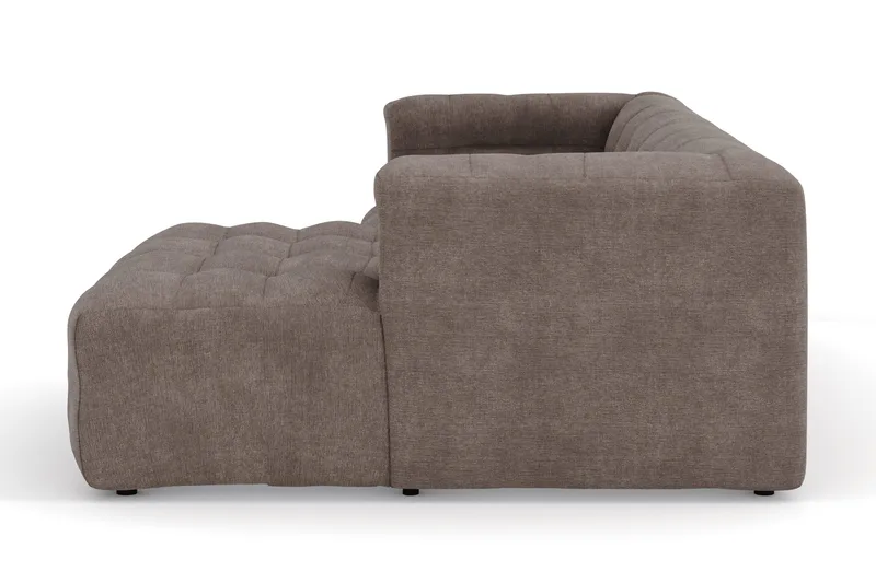 Puffy 3-seters boblete sofa med divan høyre - Brun - Møbler - Sofaer - Sofa med sjeselong