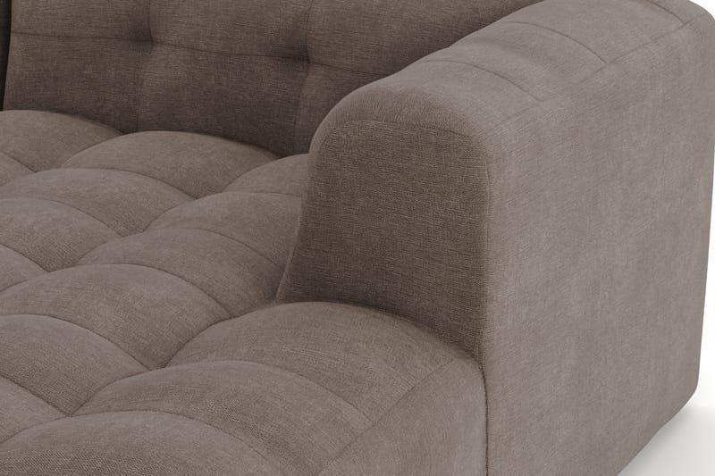 Puffy 3-seters boblete sofa med divan høyre - Brun - Møbler - Sofaer - Sofa med sjeselong