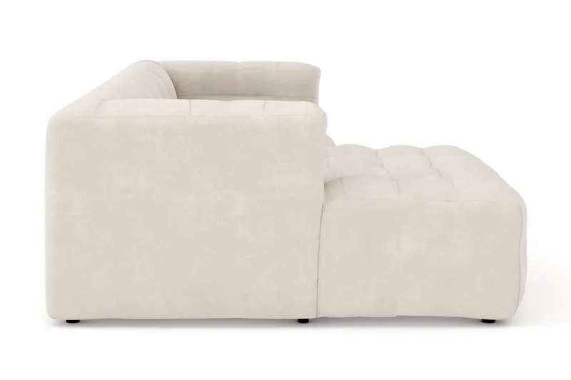 Puffy 3-seters boblete sofa med divan venstre - Beige - Møbler - Sofaer - Sofa med sjeselong