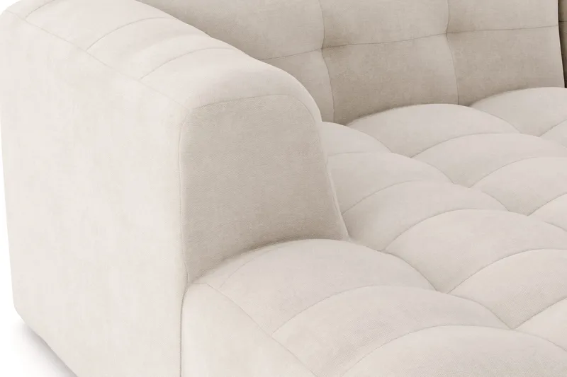 Puffy 3-seters boblete sofa med divan venstre - Beige - Møbler - Sofaer - Sofa med sjeselong