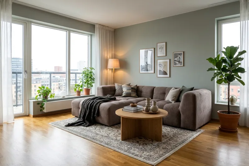 Puffy 3-seters boblete sofa med divan venstre - Brun - Møbler - Sofaer - Sofa med sjeselong