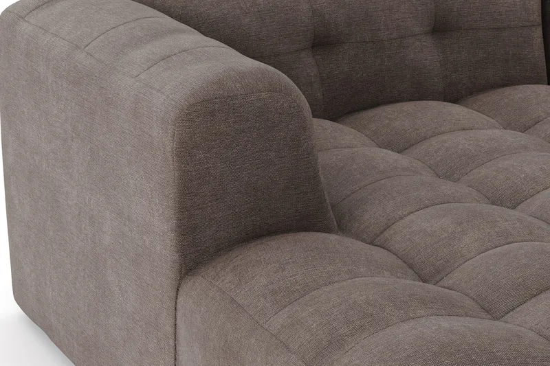 Puffy 3-seters boblete sofa med divan venstre - Brun - Møbler - Sofaer - Sofa med sjeselong