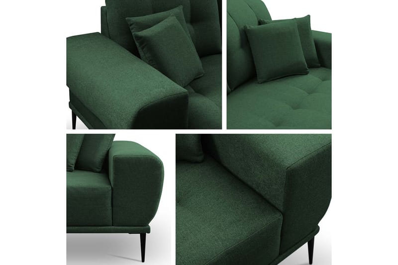 Rapale 3-seters Sofa med Divan Høyre med Puter - Blå - Sofa med sjeselong - 3 seters sofa med divan