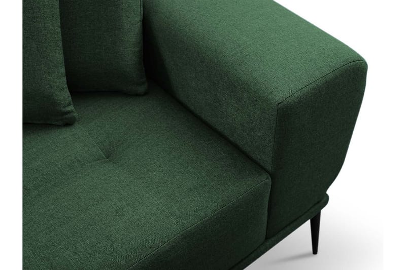 Rapale 3-seters Sofa med Divan Høyre med Puter - Fløyel/Grønn - Sofa med sjeselong - Fløyel sofaer - 3 seters sofa med divan