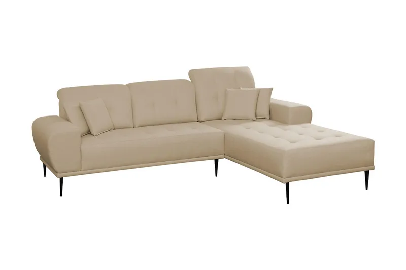 Rapale 3-seters Sofa med Divan Høyre med Puter - Beige - Møbler - Sofaer - Sofa med sjeselong