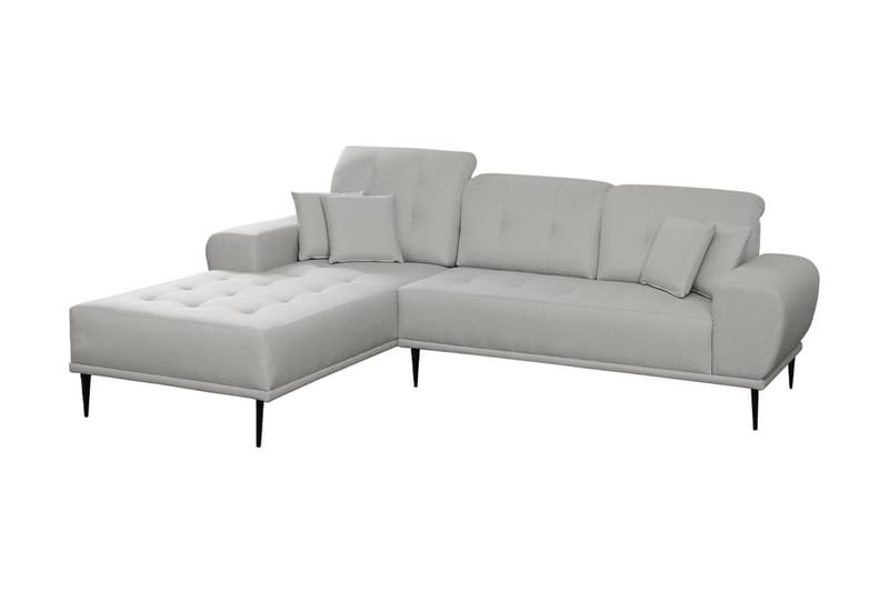 Rapale 3-seters Sofa med Divan Venstre med Puter - Grå - Møbler - Sofaer - Sofa med sjeselong