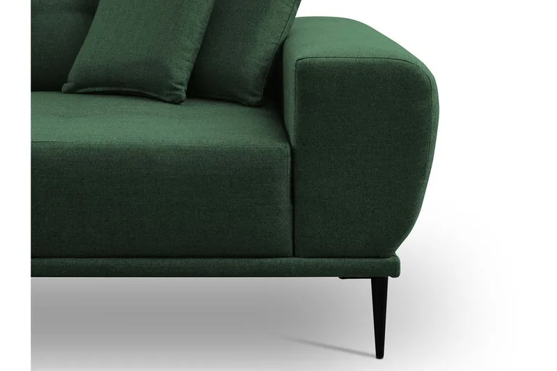 Rapale Sofagruppe Venstre med Fotskammel - Fløyel/Lysegrå/Svart - Møbler - Sofaer - Sofa med sjeselong