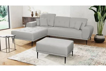 Rapale Sofagruppe Venstre med Fotskammel - Grå - Møbler - Sofaer - Sofa med sjeselong