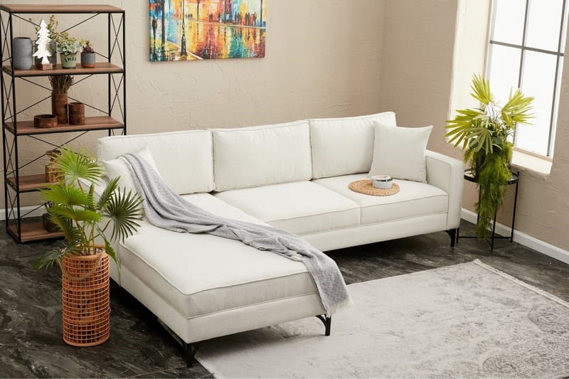 Retzow Sofa med Sjeselong 4-seter - Beige - Møbler - Sofaer - Sofa med sjeselong