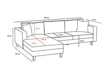 Retzow Sofa med Sjeselong 4-seter - Beige - Møbler - Sofaer - Sofa med sjeselong