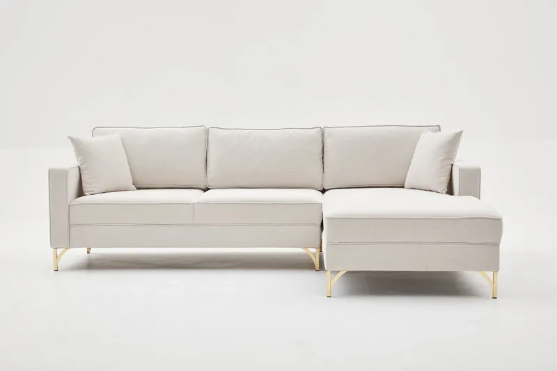 Retzow Sofa med Sjeselong 4-seter, Beige