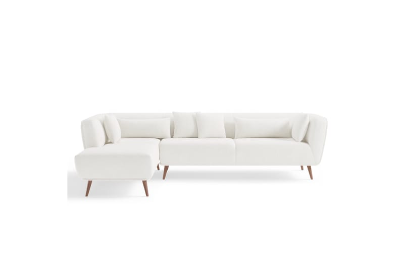 Richie Sofa m. Divan 4-seters - Hvit - Sofa med sjeselong - 4 seters sofa med divan