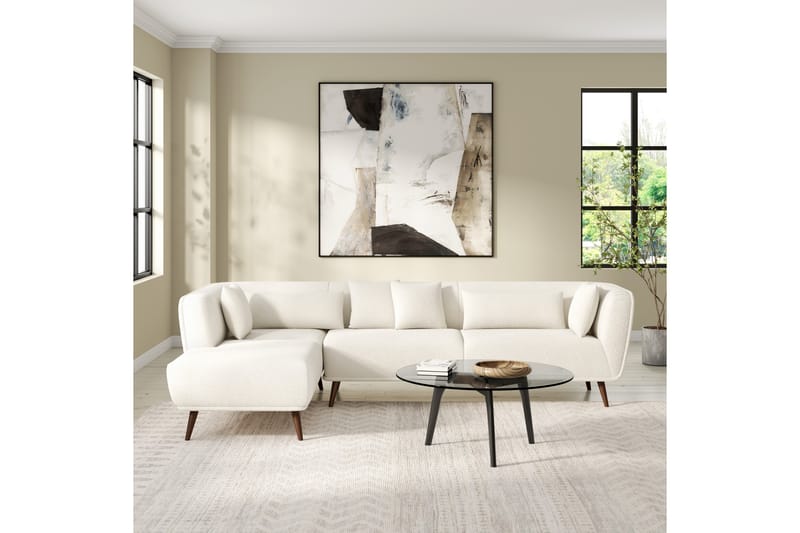 Richie Sofa m. Divan 4-seters - Hvit - Møbler - Sofaer - Sofa med sjeselong
