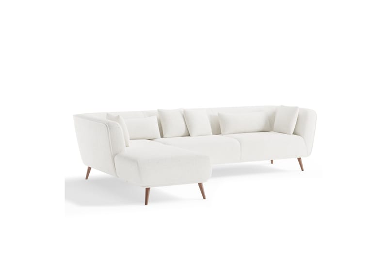 Richie Sofa m. Divan 4-seters - Hvit - Sofa med sjeselong - 4 seters sofa med divan