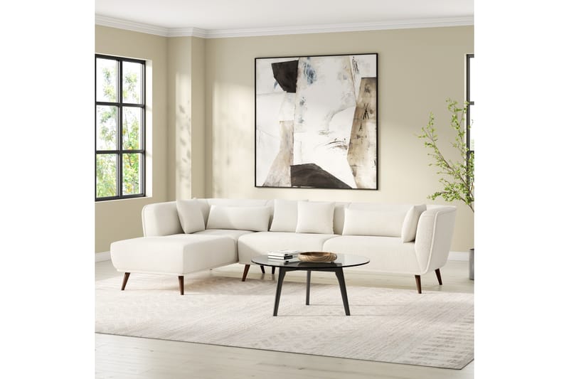 Richie Sofa m. Divan 4-seters - Hvit - Møbler - Sofaer - Sofa med sjeselong