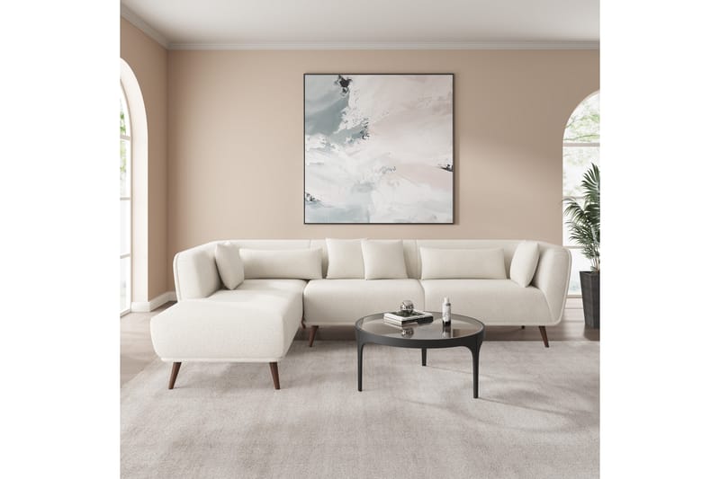Richie Sofa m. Divan 4-seters - Hvit - Møbler - Sofaer - Sofa med sjeselong