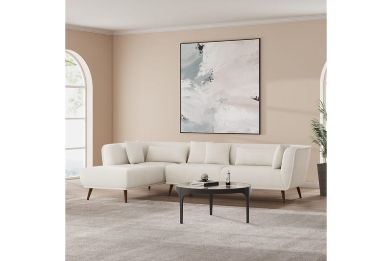 Richie Sofa m. Divan 4-seters - Hvit - Møbler - Sofaer - Sofa med sjeselong