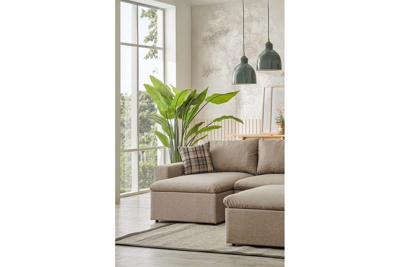 Rivran Sofa med Divan 4-sits - Krem - Møbler - Sofaer - Sofa med sjeselong