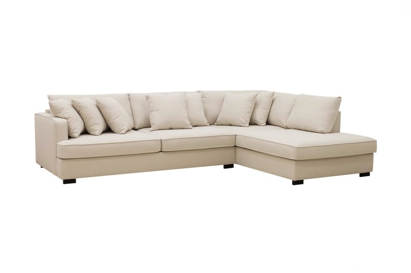 Rossita 4-seters Høyrevendt L-formet Dyp Sjeselongsofa i Bouclé - Beige - Møbler - Sofaer - Sofa med sjeselong