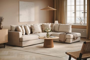 Rossita 4-seters Høyrevendt L-formet Dyp Sjeselongsofa i Bouclé - Beige - Møbler - Sofaer - Sofa med sjeselong