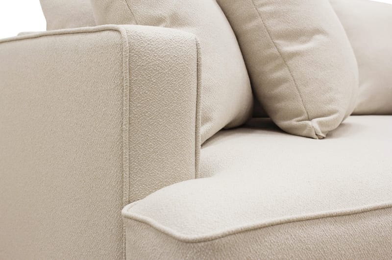 Rossita 4-seters Høyrevendt L-formet Dyp Sjeselongsofa i Bouclé - Beige - Møbler - Sofaer - Sofa med sjeselong
