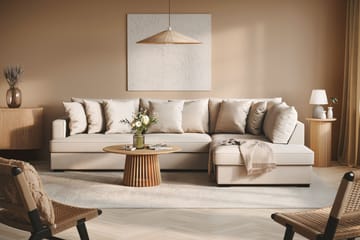 Rossita 4-seters Høyrevendt L-formet Dyp Sjeselongsofa i Bouclé - Beige - Møbler - Sofaer - Sofa med sjeselong