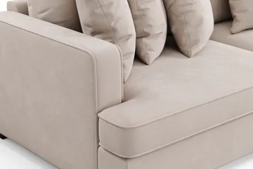 Rossita 4-seters Høyrevendt L-formet Dyp Sjeselongsofa i Fløyel - Beige - Møbler - Sofaer - Sofa med sjeselong