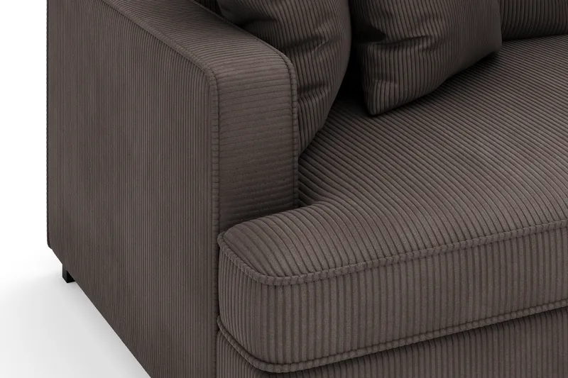 Rossita 4-seters Høyrevendt L-formet Dyp Sjeselongsofa i Kordfløyel - Mørkegrå - Møbler - Sofaer - Sofa med sjeselong