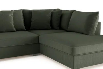 Rossita 4-seters Høyrevendt L-formet Dyp Sjeselongsofa i Kordfløyel - Mørkegrønn - Møbler - Sofaer - Sofa med sjeselong
