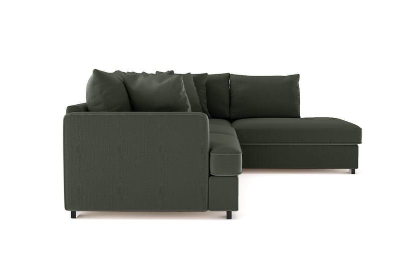 Rossita 4-seters Høyrevendt L-formet Dyp Sjeselongsofa i Kordfløyel - Mørkegrønn - Møbler - Sofaer - Sofa med sjeselong