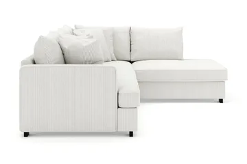 Rossita 4-seters Høyrevendt L-formet Dyp Sjeselongsofa i Kordfløyel - Offwhite - Møbler - Sofaer - Sofa med sjeselong