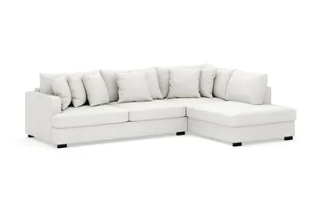Rossita 4-seters Høyrevendt L-formet Dyp Sjeselongsofa i Kordfløyel - Offwhite - Møbler - Sofaer - Sofa med sjeselong