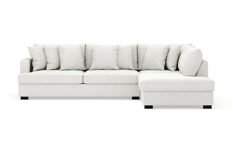 Rossita 4-seters Høyrevendt L-formet Dyp Sjeselongsofa i Kordfløyel - Offwhite - Møbler - Sofaer - Sofa med sjeselong