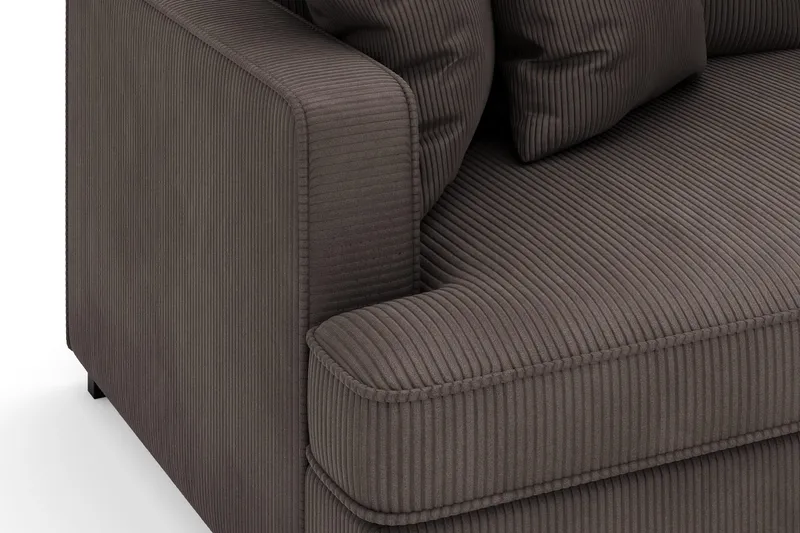 Rossita 4-seters Høyrevendt L-formet Dyp Sjeselongsofa i Kordfløyel - Taupe - Møbler - Sofaer - Sofa med sjeselong