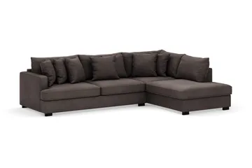 Rossita 4-seters Høyrevendt L-formet Dyp Sjeselongsofa i Kordfløyel - Taupe - Møbler - Sofaer - Sofa med sjeselong