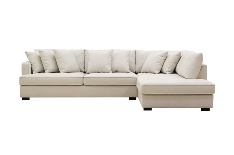 Rossita 4-seters Høyrevendt L-formet Dyp Sjeselongsofa i Stoff - Beige - Møbler - Sofaer - Sofa med sjeselong