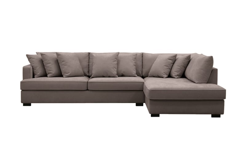 Rossita 4-seters Høyrevendt L-formet Dyp Sjeselongsofa i Stoff - Brun - Møbler - Sofaer - Sofa med sjeselong